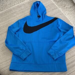 NIKE Dri-Fit Hoodie Mens Large Basketball Pullover Blue Fleece DM0992-406